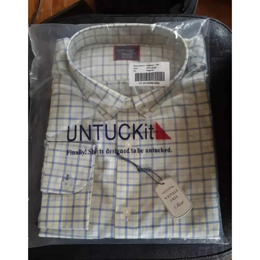 NWT MEN's UNTUCKit Long Sleeve Button Down Shirt - 3XL Regular - 